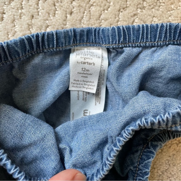 Carters Little Planet Denim Dress & Diaper Cover 12 Months - Picture 3 of 3